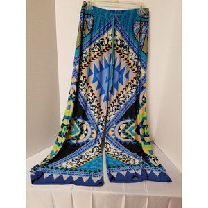 Say What pull on multi color loose fit wide hem size Large